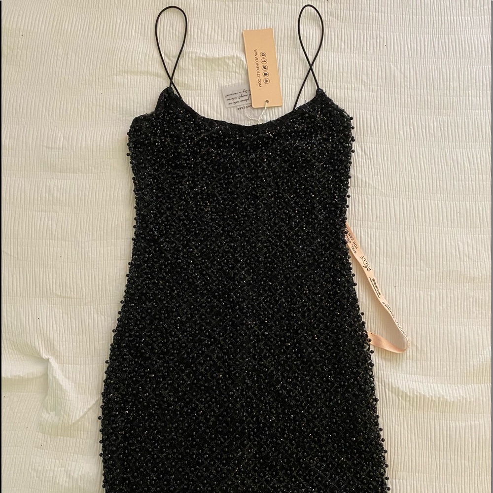 Black beaded mini dress *Brand New* with tags